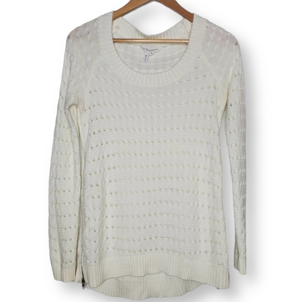 BCBGeneration Open Knit Jumper Sweater Cream XS